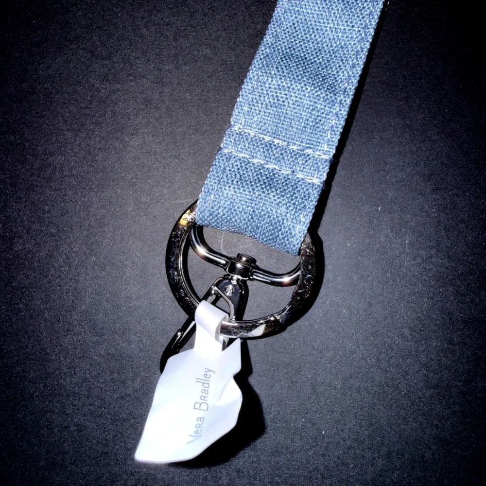 Vera Bradley Lanyard Women Zen Gray NEW Lighten Up Wide Keychain ID